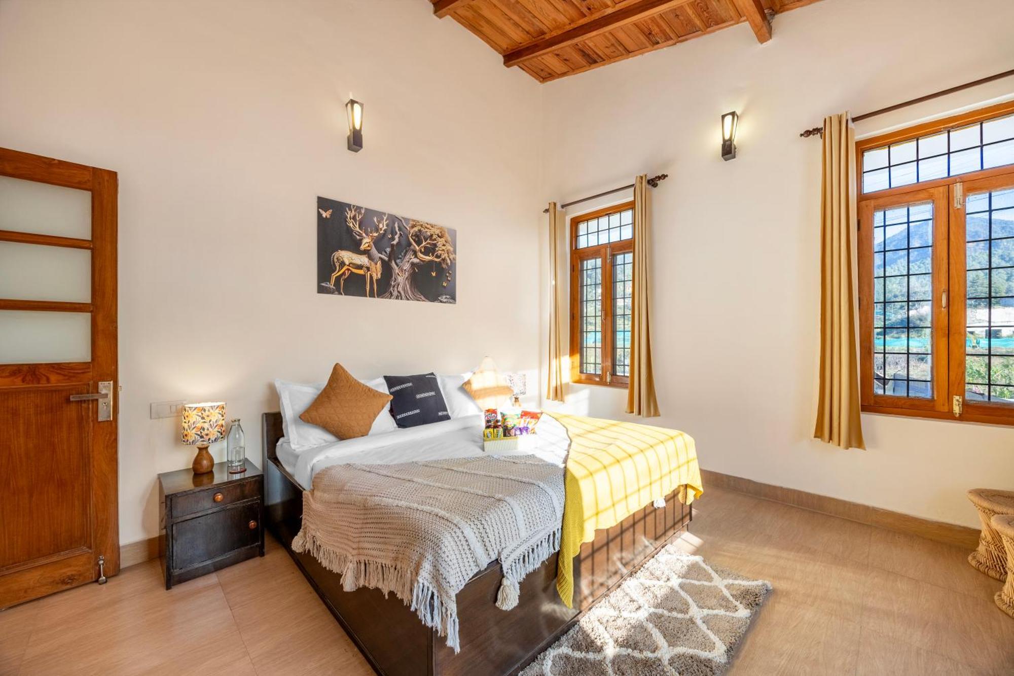Alaya Stays Rose 3Bhk Cottage Fenced By Hills With Fireplace Bhowali Exterior photo